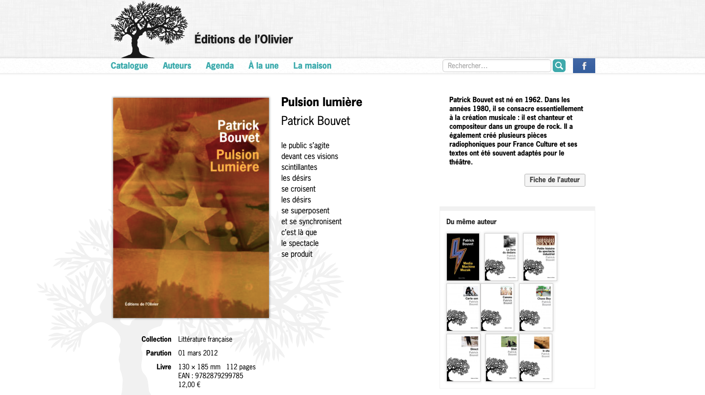 Site Internet des éditions de l’Olivier (consulté le 30 septembre 2022)