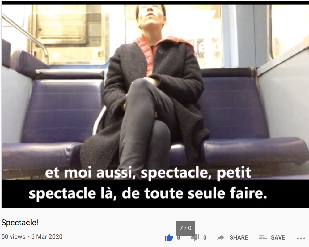 Milène Tournier, « moi aussi, spectacle », « Spectacle!», 6 mars 2020