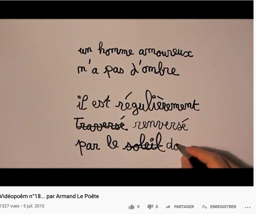 Patrick Dubost, « Vidéopoêm n°18… par Armand Le Poête », Armandlepoete, 5 juillet 2010