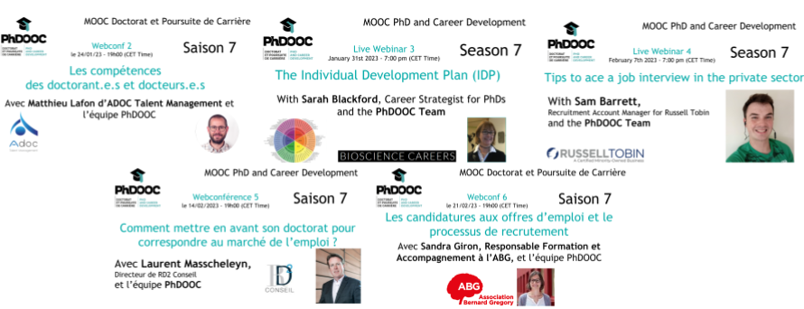 Figure 2. Vignettes YouTube des webconférences de la saison 7 du MOOC